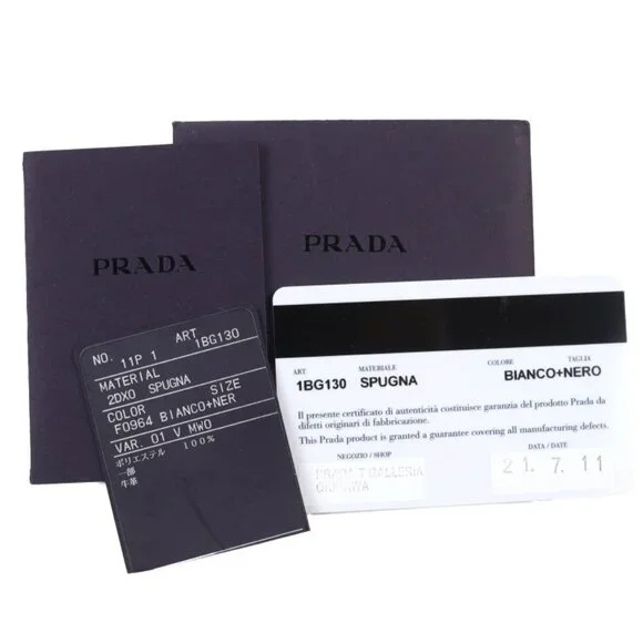 Prada 1 Bg130 Spugna Polyester Cowhide Triangle Logo Soft Terry Leta Ring Logo - Picture 12 of 12